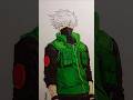 Draw Kakashi Hatake 🥵🤯🔥🔥🗿🗿 #naruto #kakashi #anime #drawing #shorts #viral #amazing #process #art
