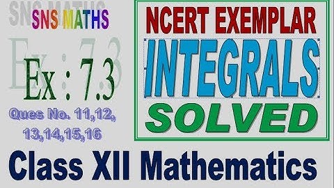 NCERT EXEMPLAR EX 7.3  Part II Integration Class XII