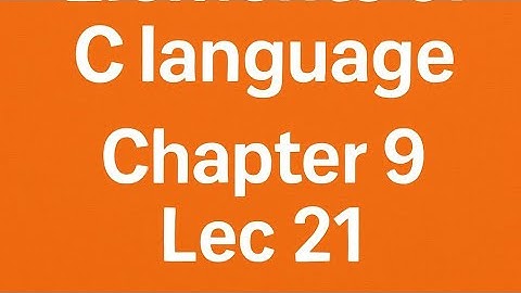 C language | lec 21