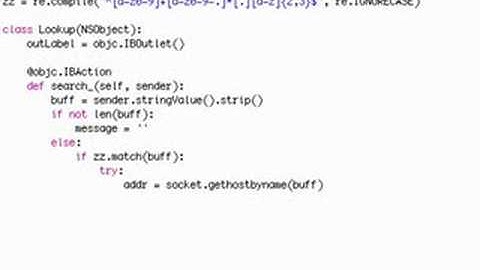 Xcode 3.1: Cocoa-Python (nslookupX parte 2/2)