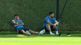 Messi relaxes during light Argentina training session after 2-0 win over Mexico