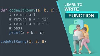 Learn How To Write Python Method And Function | Python | @CodeWithRonny