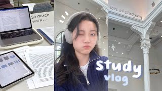 study vlog 🎧 reading assignments, lectures, studying with friends, simple uni life
