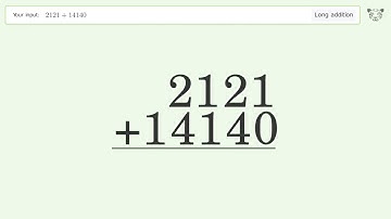 Long Addition Problem 2121+14140: Step-by-Step Video Solution | Tiger Algebra