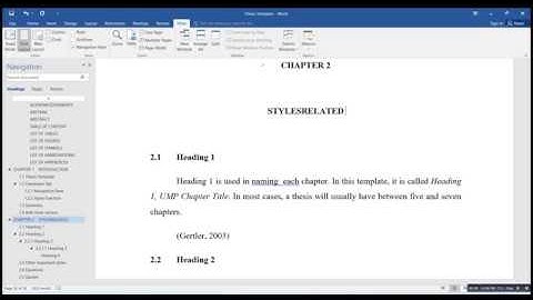 Editing thesis template