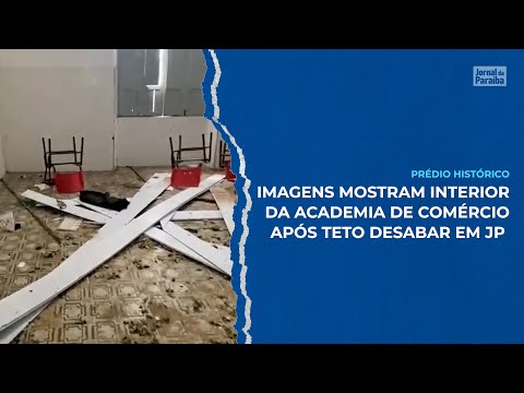 Imagens mostram interior de prédio da Academia do Comércio em João Pessoa após desabamento