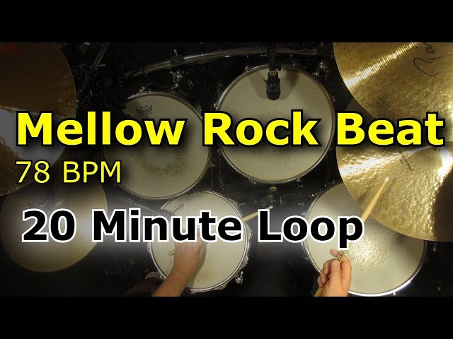 20 Minute Backing Track - Mellow Groove Rock Drum Beat 78 BPM class=