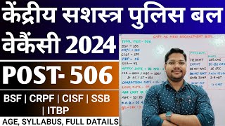 CAPF BSF CRPF ITBP SSB AC New Vacancy 2024 | Capf Assistant Commandant New Recruitment 2024