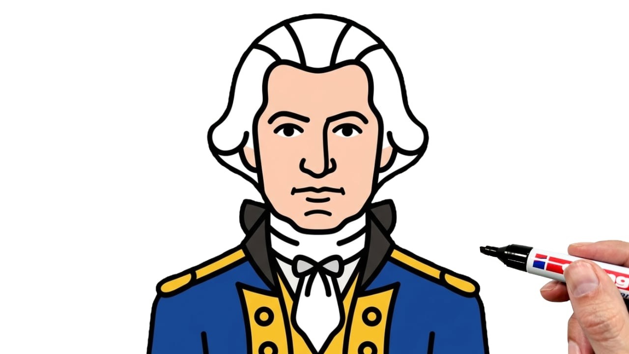 Washington Drawing Basic How to Draw George Washington (EASY) - YouTube