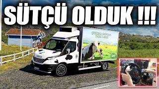 ÇİFTLİKTEN MARKETLERE SÜT TAŞIDIK !!! İVECO DAİLY ETS 2 MOD 1.58  [ Logitech G29 ] screenshot 3