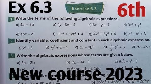 Exercise 6.3 Class 6 Math kpk and PTB new course 2023| Class 6th Maths Ex 6.3 unit 6 sets SNC