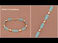 DIY Beaded Bracelet with Delica Beads and Pearls. How to Make Beaded Bracelet. Beading Tutorial 串珠手链