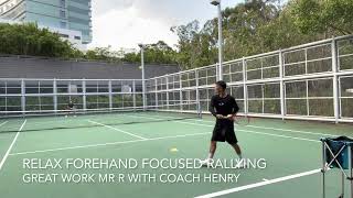 Relax forehand focused rallyinggreat work Mr R With Coach Henry