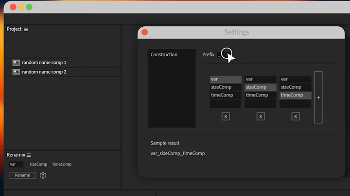 Rename Compositions |  Renamix scripts for After Effects