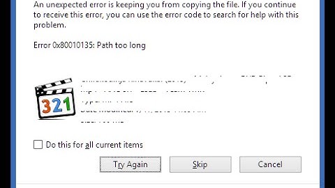 Fix: "Error 0x80010135: Path too long" when extracting zipped folder