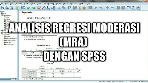 ANALISIS REGRESI MODERASI (MRA) DENGAN SPSS