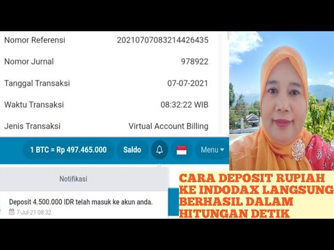 Deposit Rupiah ke Indodax langsung berhasil dalam hitungan detik | Cara transfer Rupiah ke Indodax