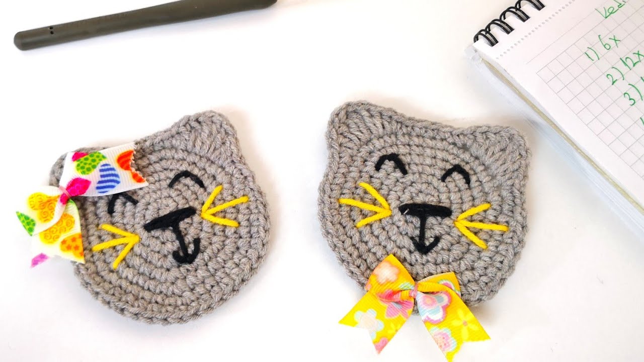 Tığ İşi Kedi Aplike Yapımı