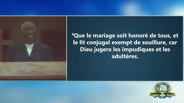 pasteur diyoka :LA PRÉPARATION AU MARIAGE CHRÉTIEN (réunion des jeunes)10-08-2023