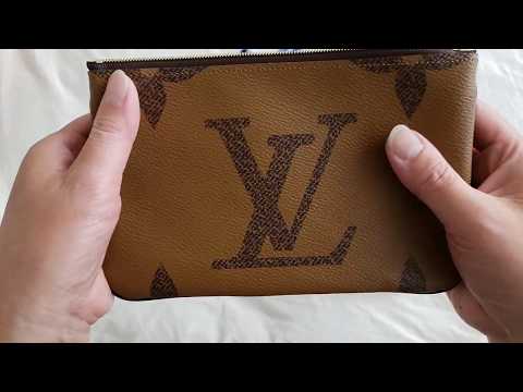 LV Double Zip Pochette in black leather Unboxing and review. 