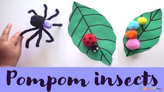 DIY - Arts & Crafts with Kids | Insects using Pompoms & Pipe Cleaners