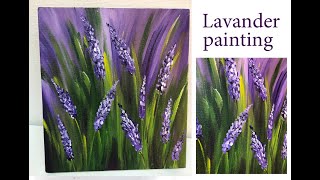 How to paint lavender field \Demonstration /Acrylic Technique on canvas by Julia Kotenko