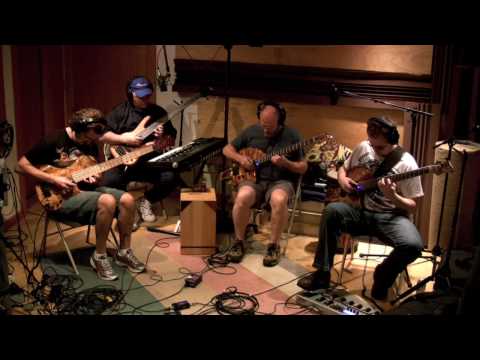 Bass Quartet playing Ebows in Studio