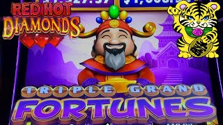 ★HOT ! HOT ! HOT ! SO LUCKY !!★50 FRIDAY 190☆RED HOT DIAMONDS / TRIPLE GRAND FORTUNES Slot☆栗スロット