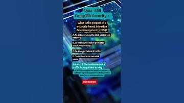 Uncover purpose of Network Intrusion Detection System (NIDS) - CompTIA Security+ Quiz 39