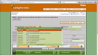 CalAgPermits Structural Monthly Summary Pesticide Use Report Entry screenshot 1