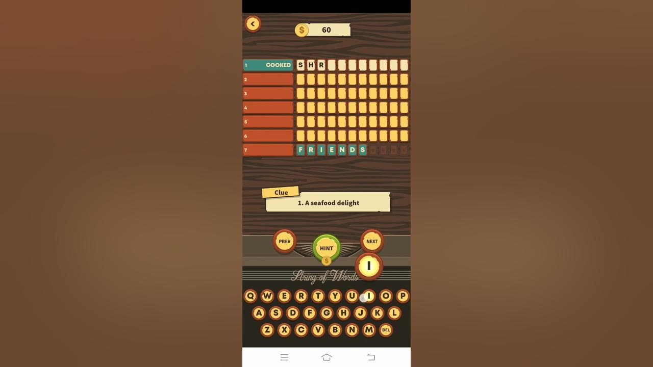 String of Words Book 1 Chapter 1 Puzzle 3. COOKED.. FRIENDS YouTube