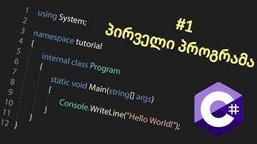 C# პროგრამირება #1 - პირველი პროგრამა