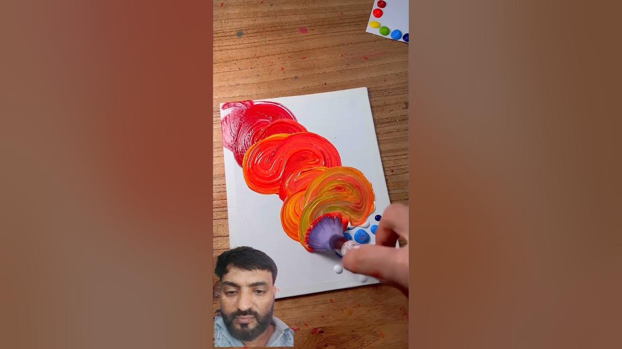 Satisfying Painting with Rainbow Colors Using a Make-up Brush! 🤩✨🎨 #artistomg #art #shortsart