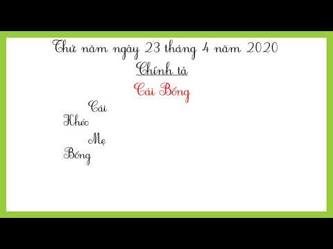 Chính tả lớp 1 bài cái bống