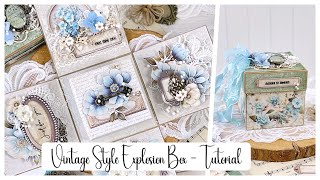 Handmade Birthday Vintage Style Explosion Box: Paper Crafting Tutorial
