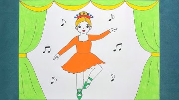 Vẽ tranh chủ đề ước mơ của em. Vẽ tranh ước mơ em làm diễn viên múa đơn giản