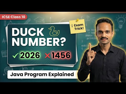 Duck Number Program in Java | Important Question ICSE Class 10 Boards 2026 | Computer Applications