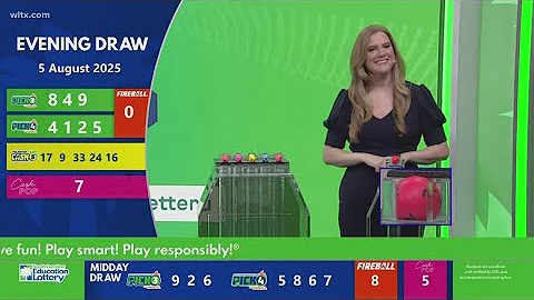 Evening SC winning lottery numbers for August 5, 2025