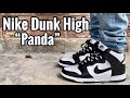 dunk high panda on feet