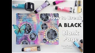How to Break A BLACK Blank Page #1 Art Journaling  Maremi's Small Art 