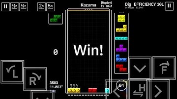 [Techmino] Dig Efficiency 10L, 14 Pieces in 11.083 seconds