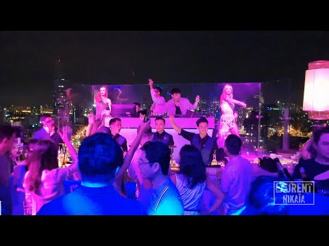 Nightlife⁴ᴷ Vietnam Ho Chi Minh - Chill SkyBar - 18 March 2023 - Best Fancy Roof Top in Saigon