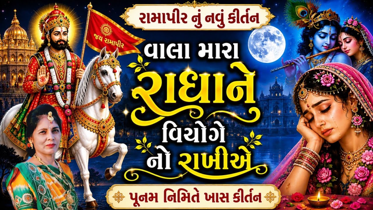 પૂનમ નિમિત્તે 🌝 - ✨ વાલા મારા રાધાને વિયોગે નો રાખીએ ✨😥 | best gujarati kirtan 💥