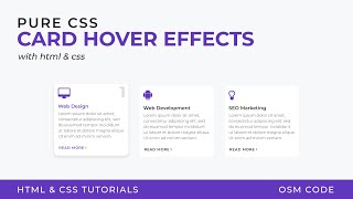 pure css card hover effect with html & css