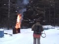 Flamethrower test firing flame thrower real military unit burning stuff