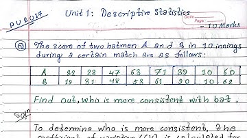 Unit-1:Descriptive Statistics [Type-1] Statistics and Probability,BE Civil, Computer,PU,TU,KU,PoU