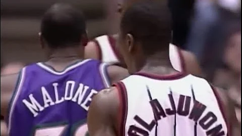 Hakeem Olajuwon Defense on Karl Malone - 1997 WCF Game 6