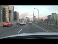 Driving in downtown Toronto.