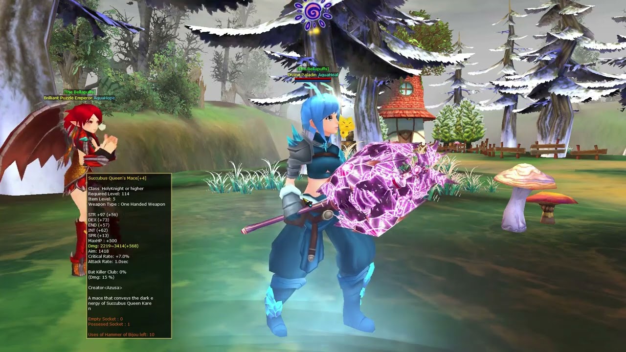 Fiesta Online - every enhancement level of Succubus Queen's Mace from +0 to +12