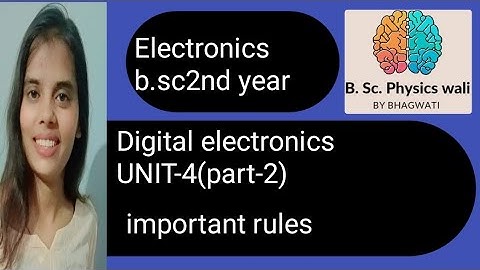 Electronics b.sc 2nd year digital electronics UNIT-4 (part-2) important rules